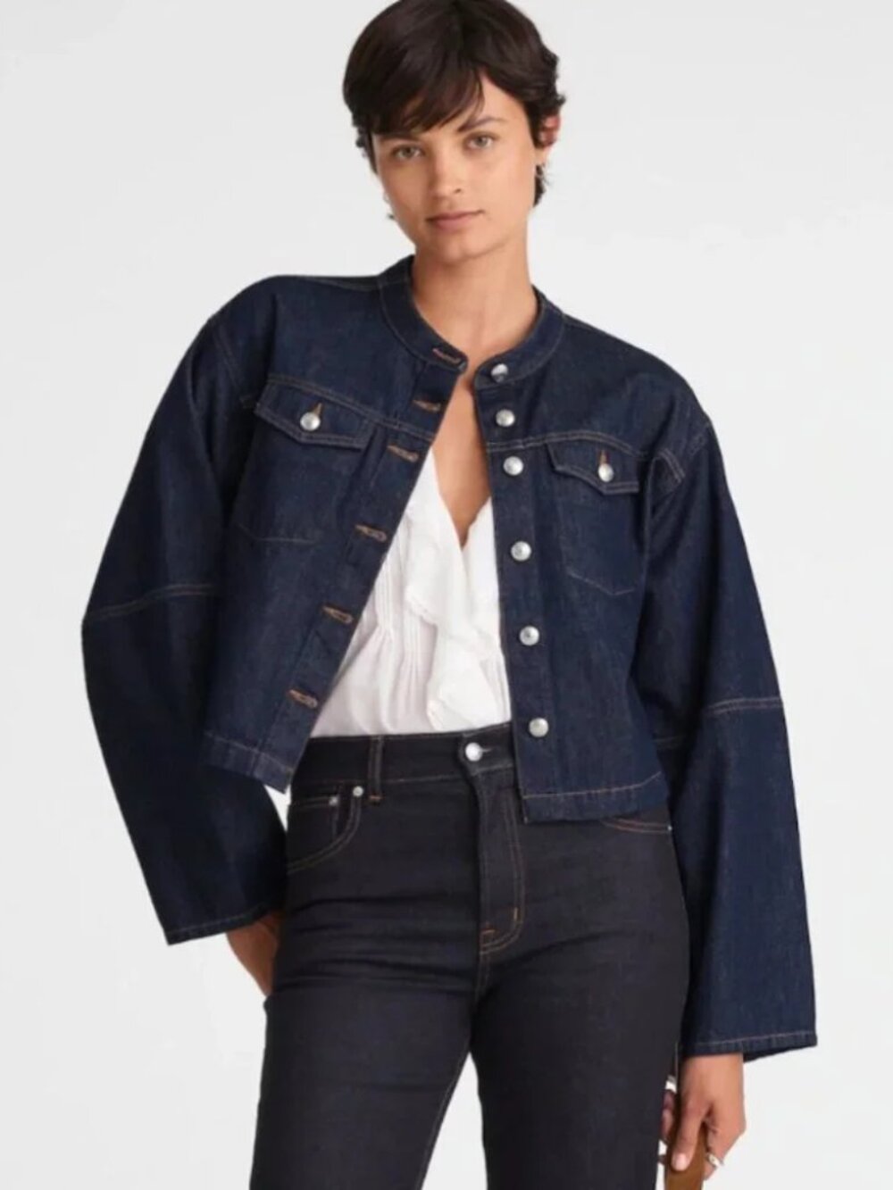 Madewell Cocoon Sleeve Denim Lady Jacket in Essex Wash Size XS